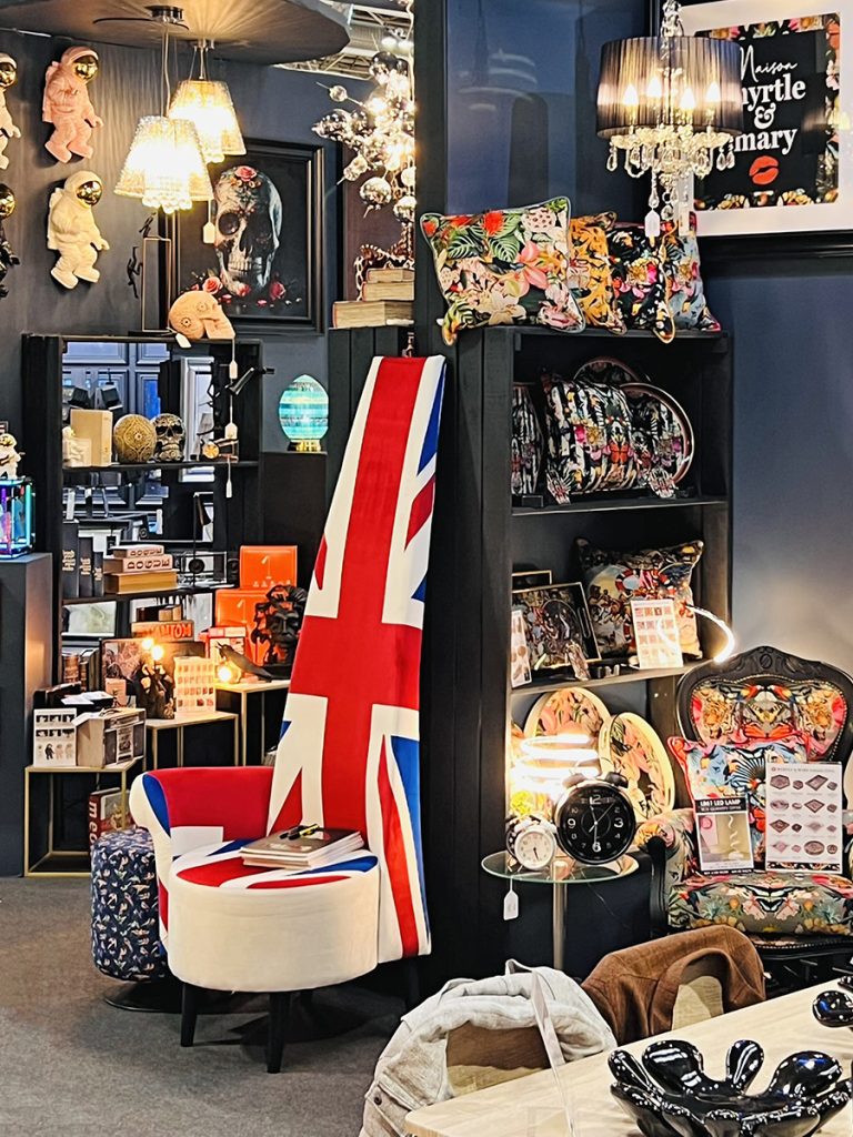 Feblands Union Jack Potenza Chair on the stand at the Spring Fair 2025