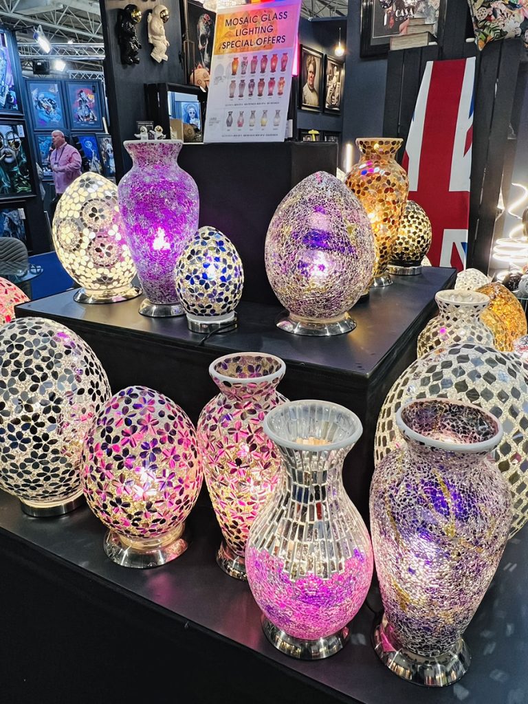 Feblands mosaic lamp collection on the Stand at the Spring Fair 2025