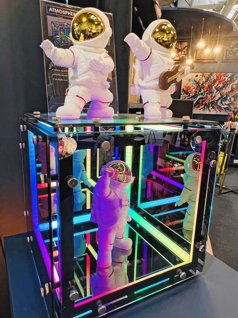 Feblands LED atmospheric cube and astronaut figurines on the Stand at the Spring Fair 2025