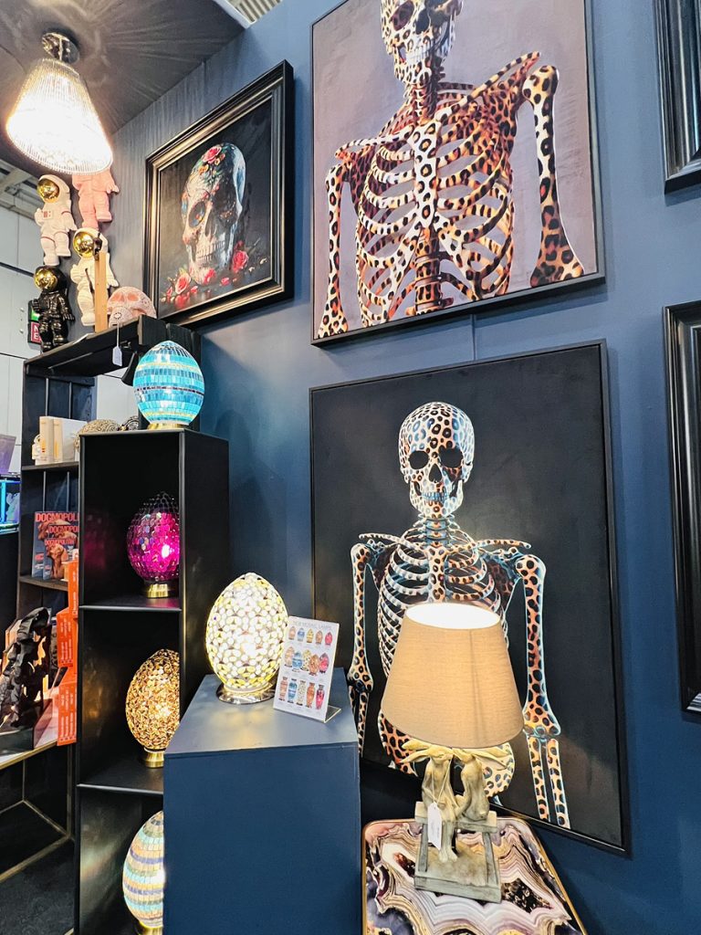 Feblands skeletal art on the stand at the Spring Fair 2025